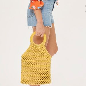 NWOT TopShop Mykonos Woven Bag with Beads